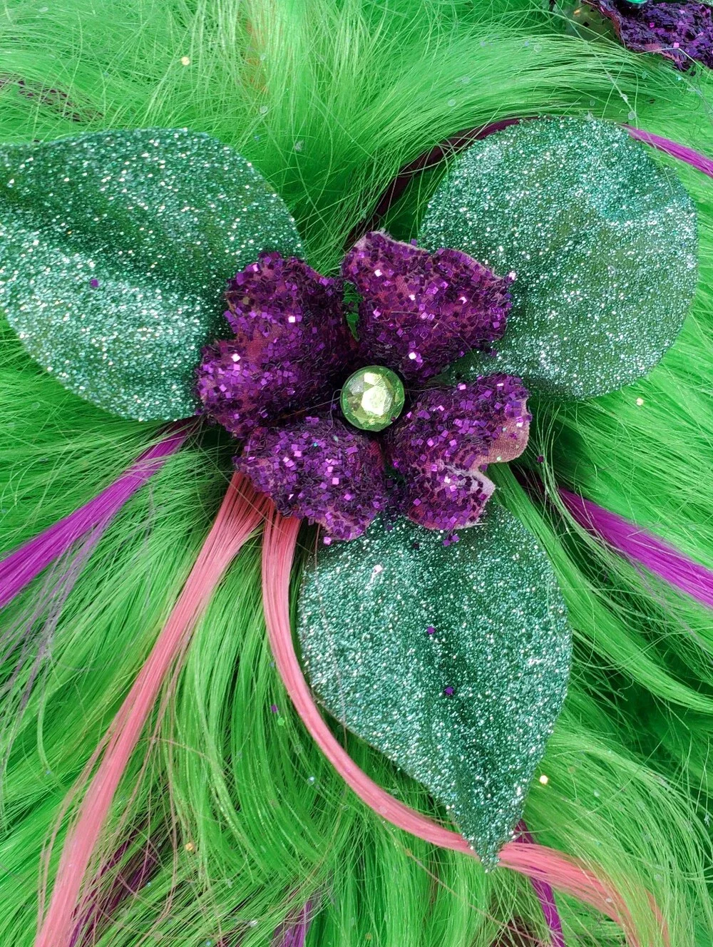 Fifi's custom green and purple wig